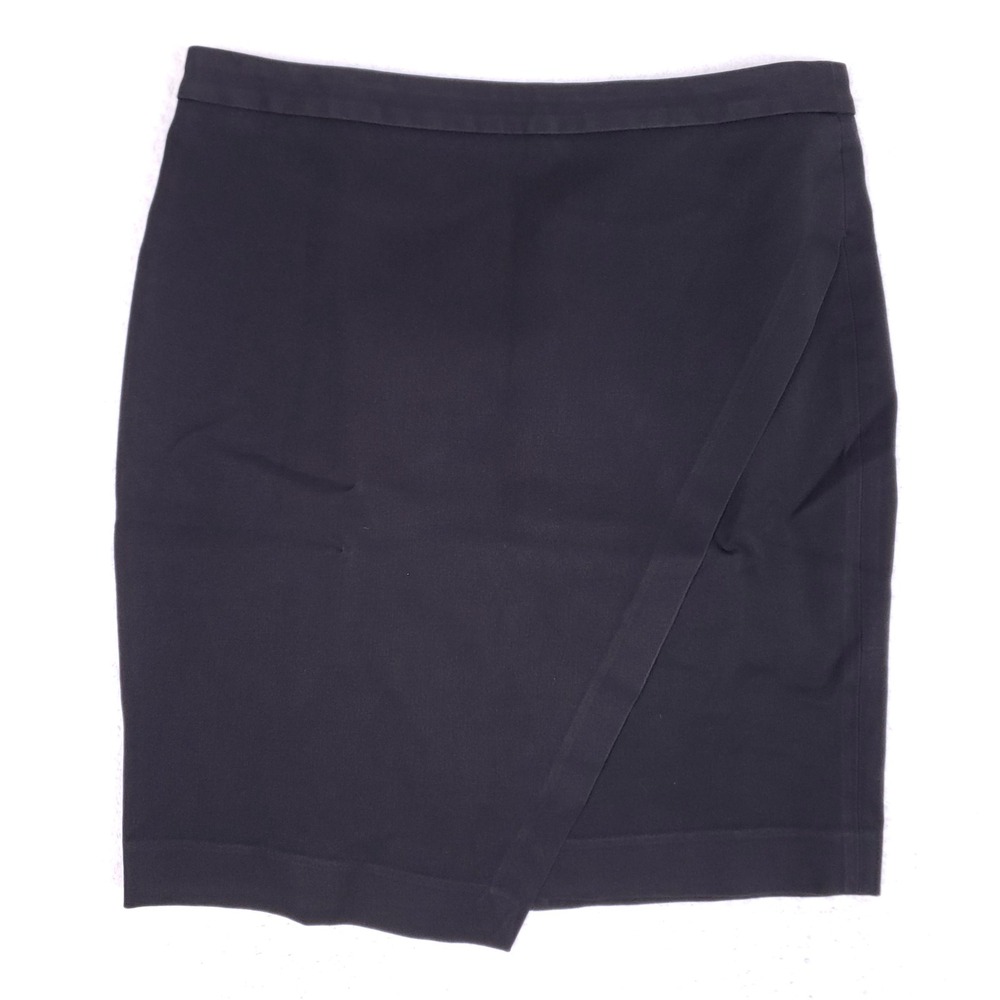 Banana Republic Pencil Skirt‎ Womens 8 Asymmetrical Wrap Workwear Black Business